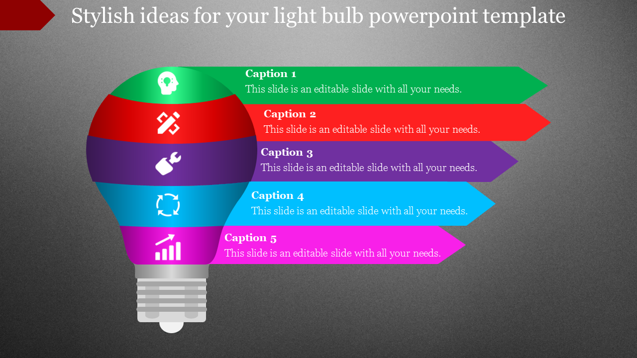 Editable Light Bulb PowerPoint Template and Google Slides